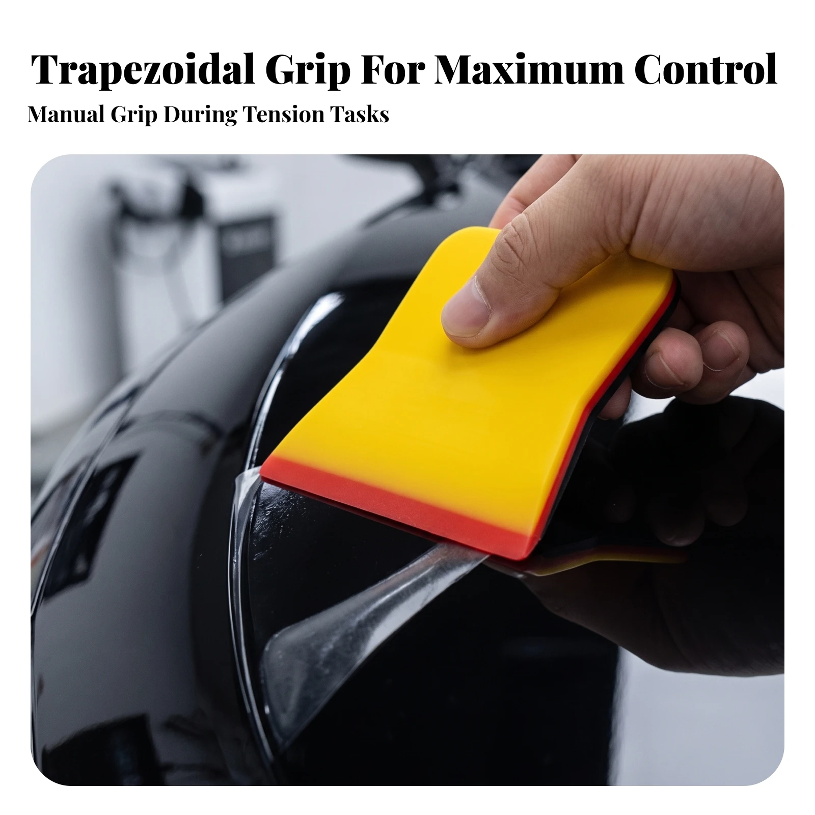 Car Wrap Scraper Flexible Vinyl Wrap Squeegee Scraper with Red Edge Compact Applicator Tool Firm for Window Tint Installers