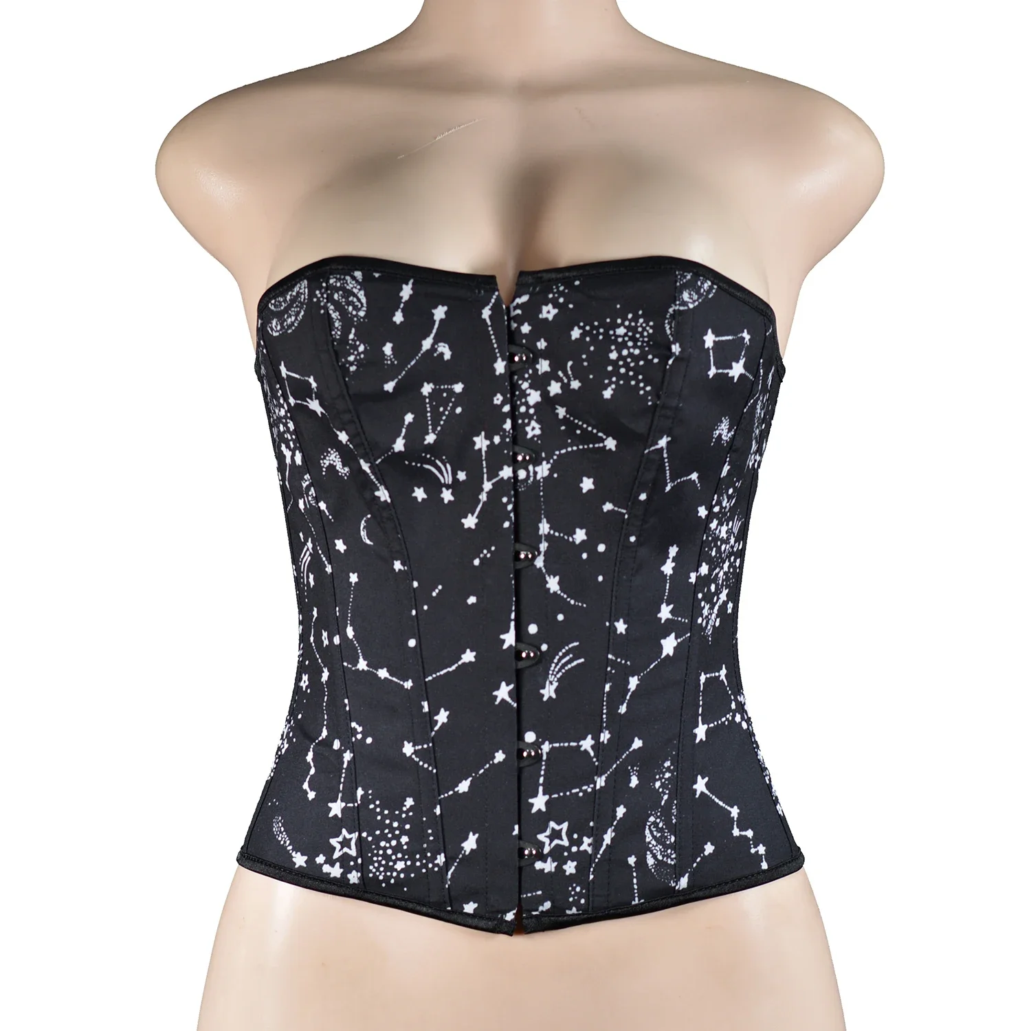 

Женский черный облегающий корсет Overbust со звездами, ночные лифы, тренажер для талии, корректирующее белье без бретелек, топы, сценический костюм, бюстье