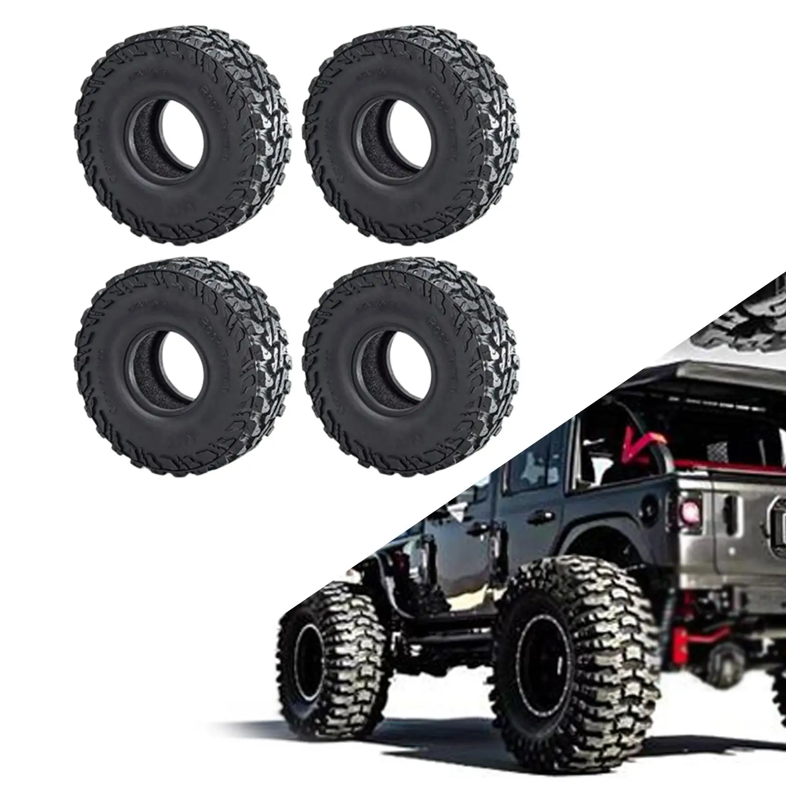 4x RC Crawler Pneumatici Morbidi Robusti FAI DA TE Modificati RC Auto Pneumatici di Gomma da 1.9 pollici Ghiaia Pneumatico Pelle per 90046 TRX4 TRX6 Accessori Parti