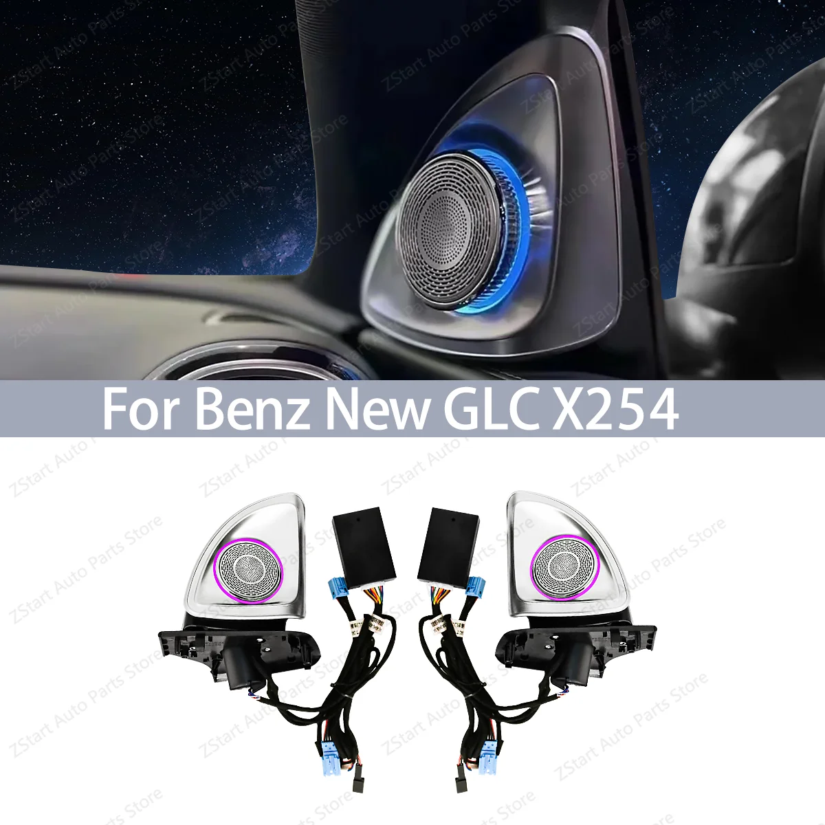 

Для Mercedes-Benz 4D динамик GLC X254 2022 + 4D вращающийся твитер динамик окружающий свет автомобильная модификация интерьера освещение