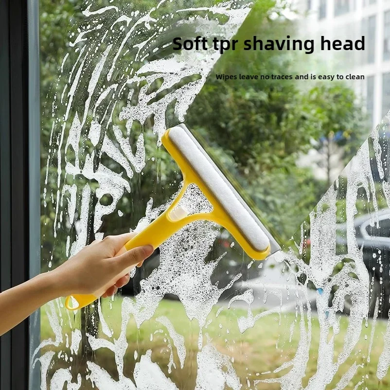 3-in-1 Silicone Shower Squeegee Wiper Hand-held Spray Window Wiper with Nozzle Watering Can Bathroom Mirror Glass Cleaning Tool