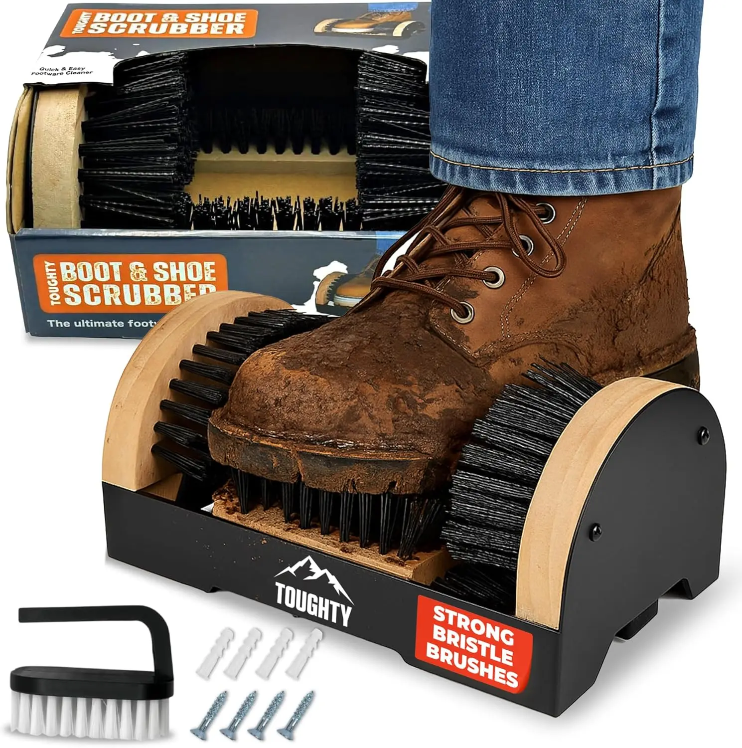 

Очиститель для обуви - Универсальный всепогодный очиститель для обуви с щетками-скребками - Установка внутри и снаружи помещений