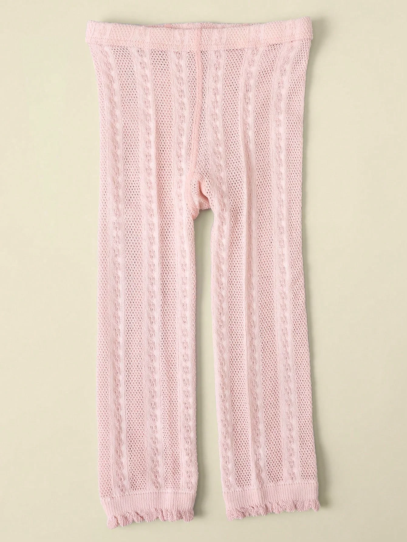 Summer New Children Breathable Knitted Leggings,Baby Solid Color Thin Mesh Lace Tights, Nine Pants for 1-14 Years Old Kids Girls