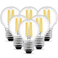 Bombilla Retro regulable Edison LED G45 220V 2W 4W 6W E27 lámpara de filamento LED blanco cálido 2700K blanco frío 6000K para Hom