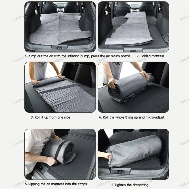 For Tesla Model 3 Model Y / YL 2026-2017 Inflatable Air Mattress Outdoor Camping Inflatable Special Suede Fabric Car Travel Bed view 6