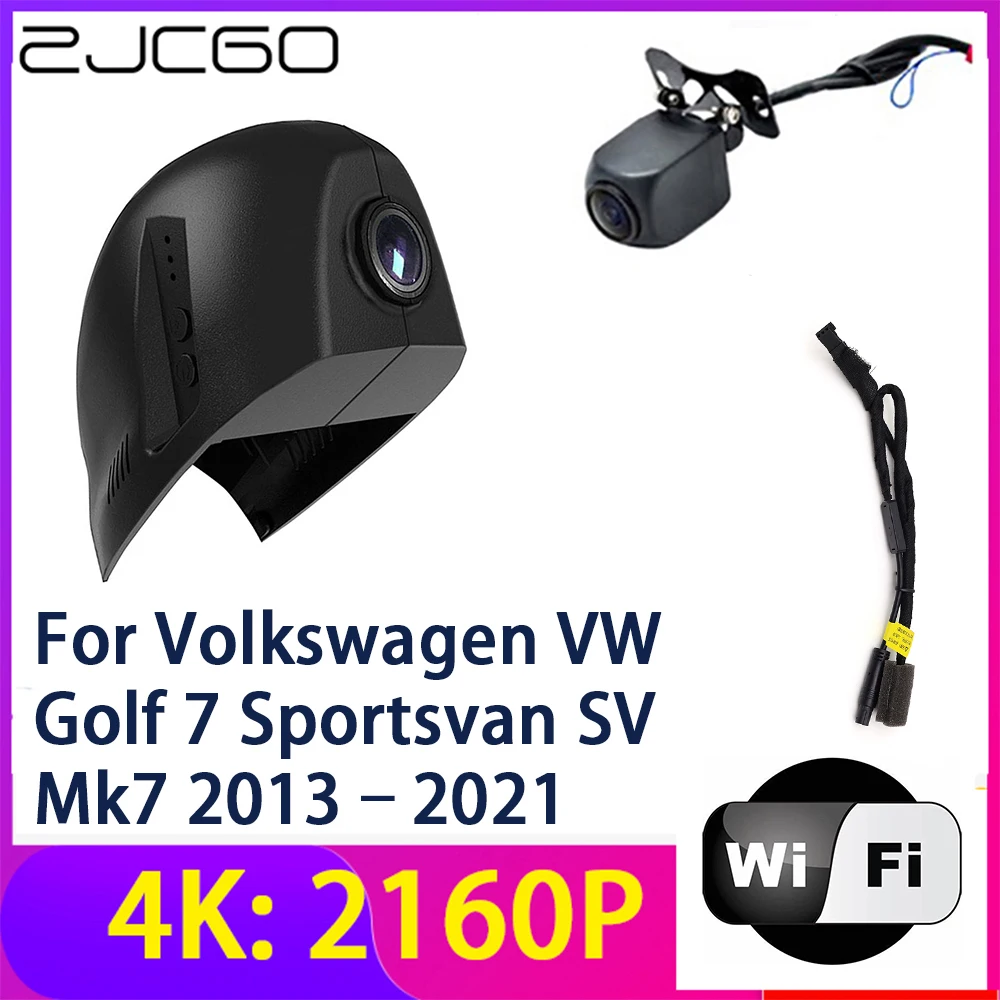 

ZJCGO 4K 2160P Dash Cam Car DVR Camera 2 Lens Recorder Wifi Night Vision for Volkswagen VW Golf 7 Sportsvan SV Mk7 2013~2021