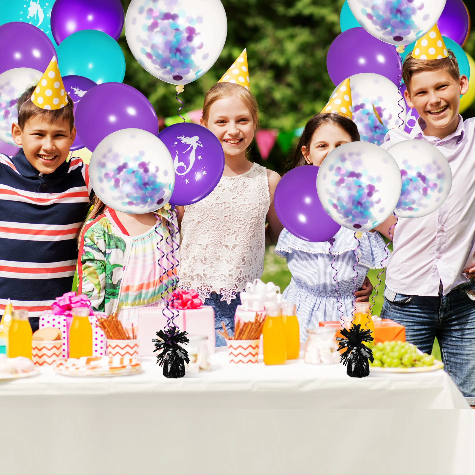 

8 pcs Balloon Weight Blocks Balloon Pendants For Party Wedding Birthday Festival Decor Heavy Duty Stable Foil Shiny