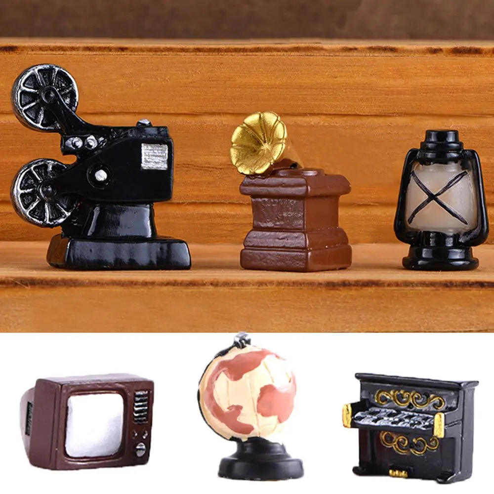 Craft Toy Resin Dollhouse Ornaments Furniture Figurine TV Model Mini Pianos Telephone