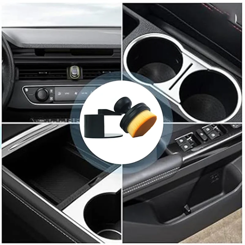 A94E-مجموعة فرشاة تنظيف إطارات السيارة فرشاة إطارات السيارات عالية الكثافة فرش تفصيل لفتحات مقاعد تقليم شعارات العجلات