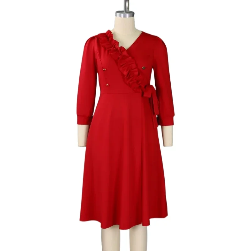 فستان داشيكي ميدي أفريقي أنيق للنساء ملابس تقليدية للخريف والربيع أحلام خرافية للسيدات طراز 2025