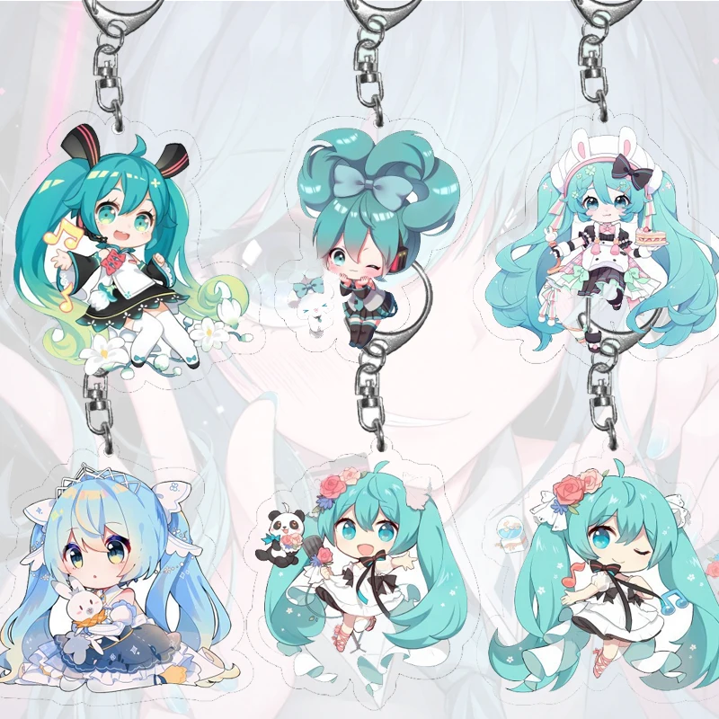 

Брелок Sakura Hatsune Miku, акриловый студенческий рюкзак, украшение, аксессуары Fufu, подвеска для девочек, брелок для ключей, подарок на день рождения