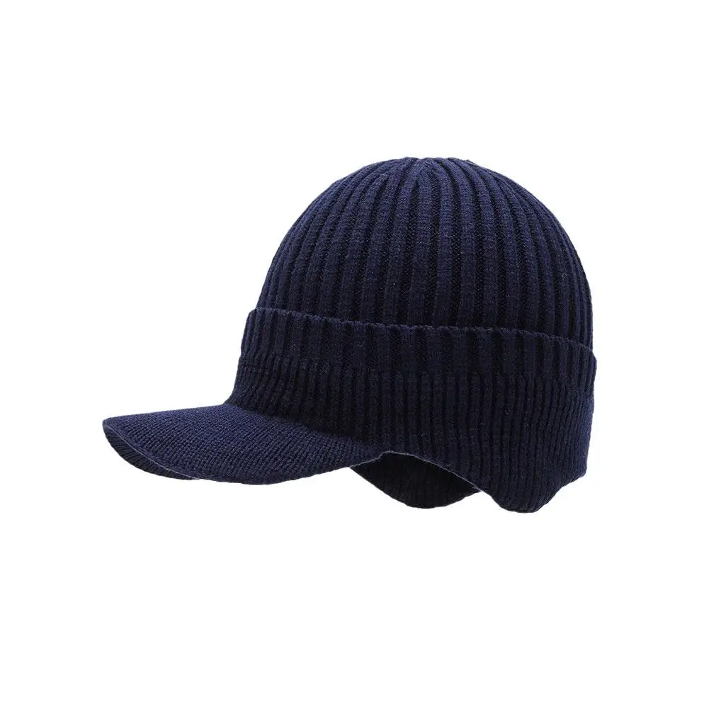 Gorro Protector de oreja para exteriores, gorra gruesa de punto para bicicleta, visera gruesa, lengua de punto de pato, gorra de béisbol para hombres, gorra a prueba de viento, Sca V4W7