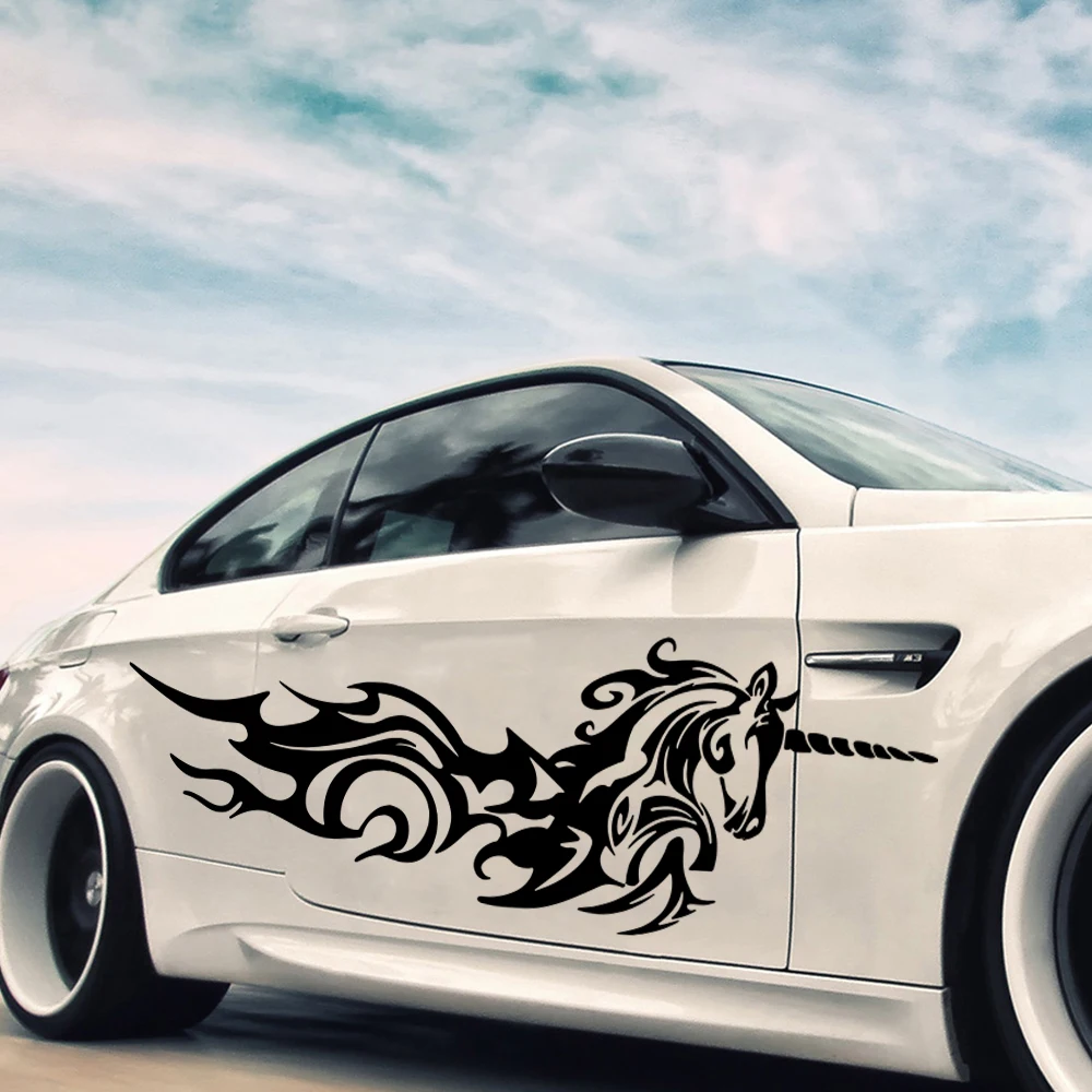 Large Fast Furious Style Unicorn Car Sticker Decal for Door Side Hood Auot Vehicle Vinyl Decor