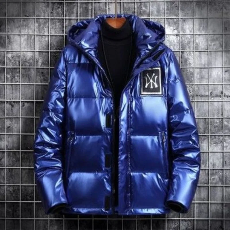 2023 New Men Down Jacket Winter Coat Short Loose Leisure Parkas Thicken Warm Glossy Outwear Hooded Fashion Overcoat