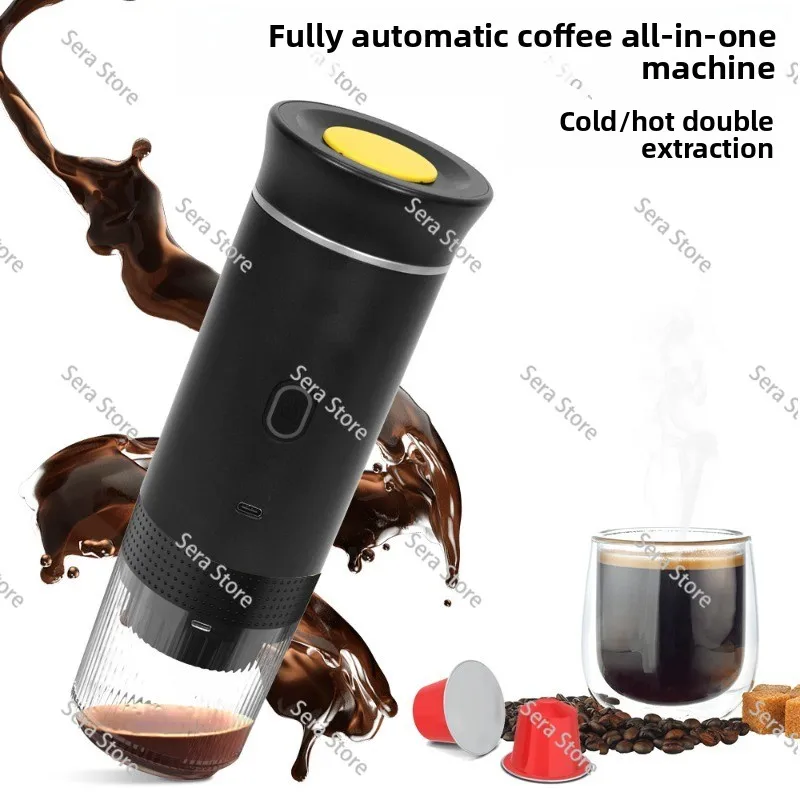 Portable Capsule Coffee Machine Outdoor Heated Espresso Small Coffee Machine, 3-in-1