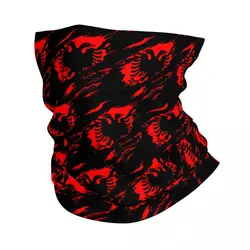 Black And Red Bandana Neck Cover Motorcycle Club Albanian Eagle Wrap Scarf Balaclava Cycling Unisex Adult Breathable