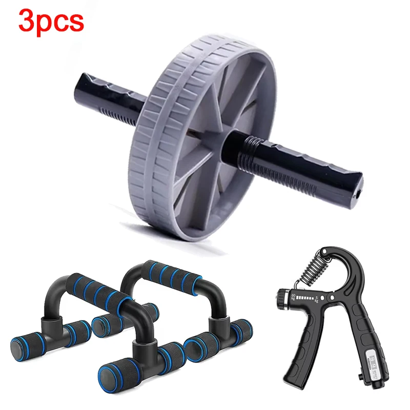 Rueda de ejercicio Abdominal para entrenamiento de culturismo, rodillo de entrenamiento Abdominal silencioso para el hogar, adelgazamiento de cintura y Barriga, 3 piezas