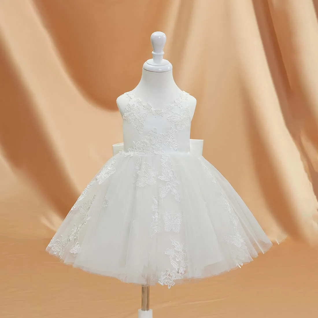 YZYmanualroom Lace Flower Girl Dress A-line V-Neck Knee-Length 2-15T