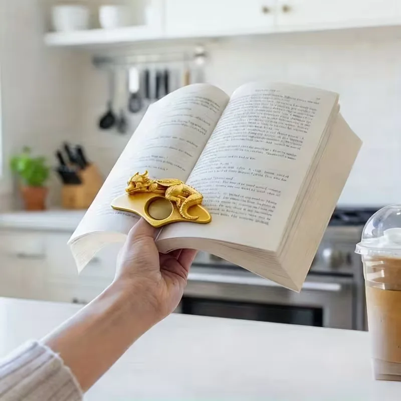 3D Dragon Reading Ring Book Page Fixer Lightweight Page Holder Portable Thumb Bookmark Textbook Reading Stationery Supplies