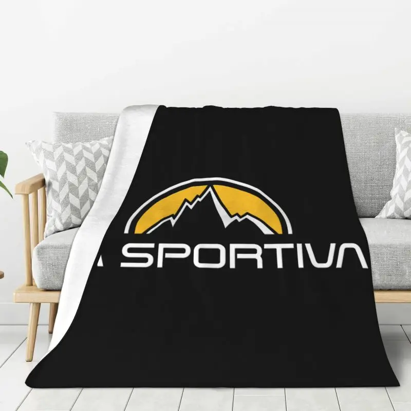 Custom La Sportiva Logo Blankets Warm Flannel Outdoor Sports Throw Blanket for Bedding Couch Bedspread