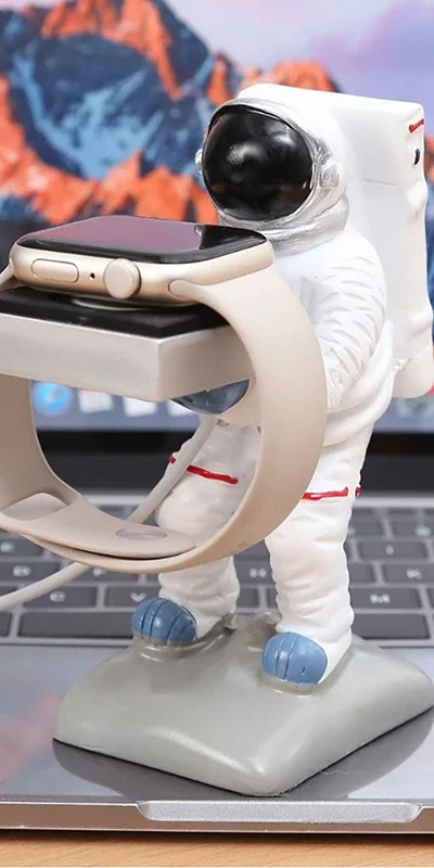 حامل ساعة رائد الفضاء منظم عرض المجوهرات المنزلية حامل ساعة الطاولة لشحن الرف دعم الساعات