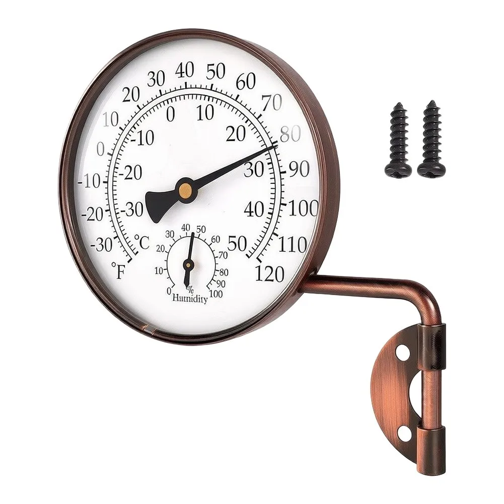 Mechanical Outdoor Weather Instrument with Thermometer and Hygrometer Functions for Patios Gardens Greenhouses and Garages