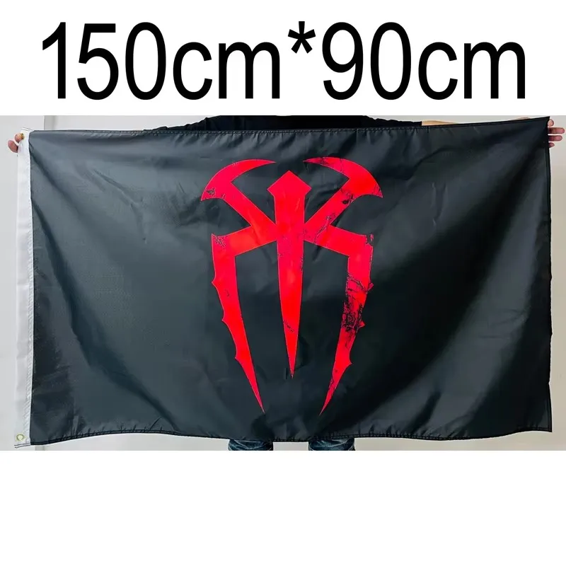 Roman Reigns 3x5 Feet Deluxe Personalized Flag 150x90cm One Sided Logo AJ Styles Wrestling Banner WWE Tribal Chief