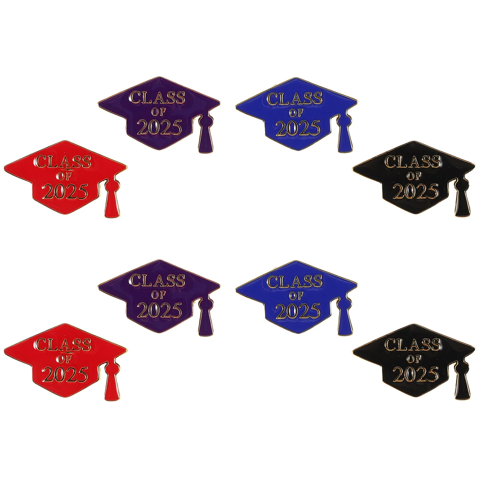 8Pcs Graduation Cap Brooches Class of 2025 Doctoral Hat Lapel Pins Academic Achievement Memorial Jewelry for Graduation Ceremony