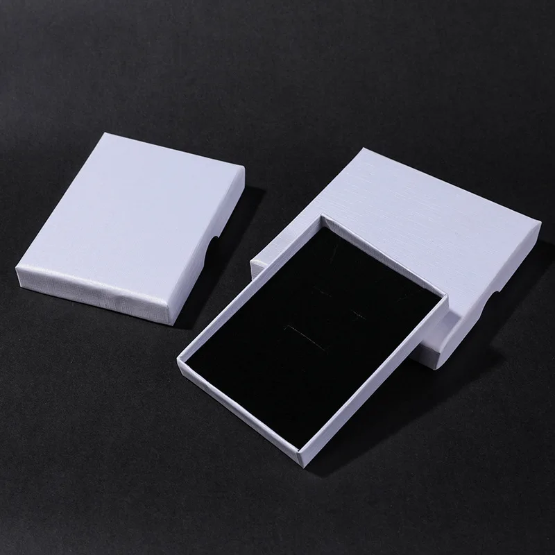 24pcs White Cardboard Jewelry Boxes Display Box for Bracelets Earrings Square Paper Holder Gift Box Classic Design DIY Handmade