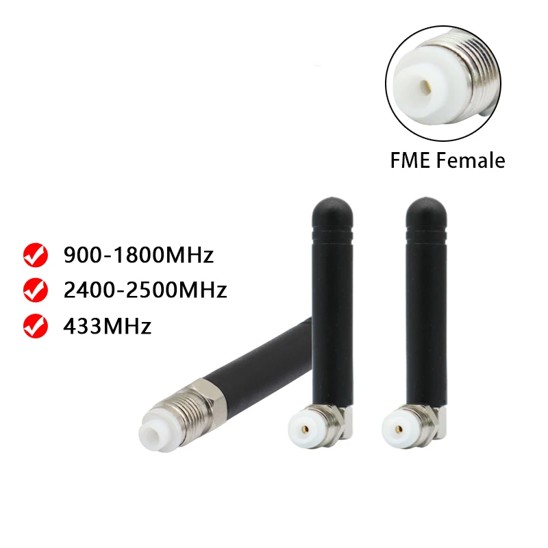 2.4G WIFI GSM GPRS 433MHz FME female interface right angle antenna 5dbi high gain omnidirectional glue stick terminal antenna