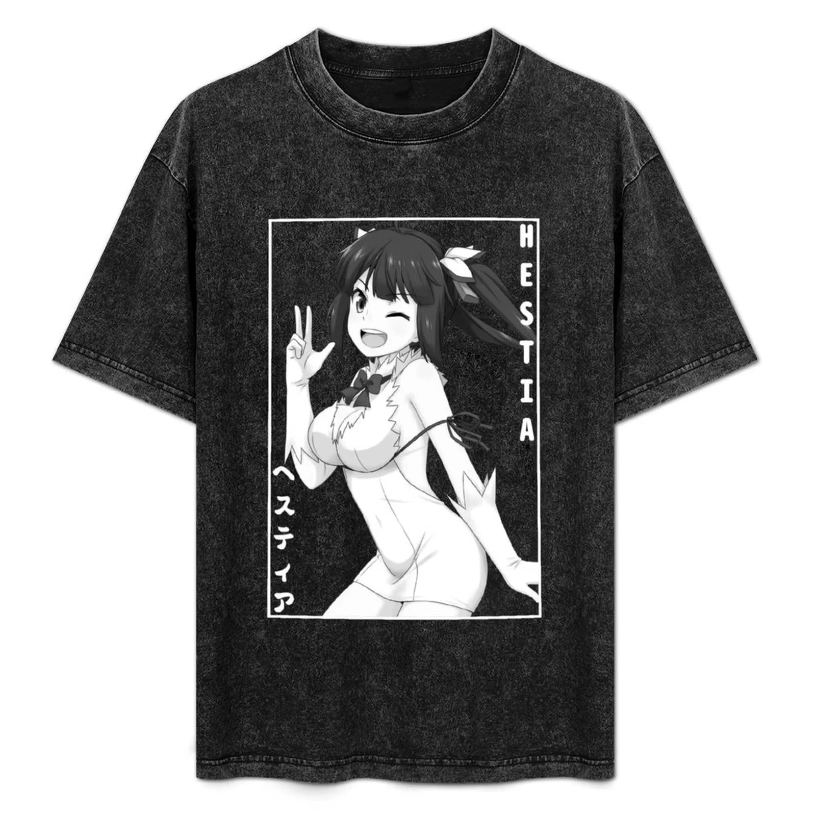 

Summer Hestia ヘスティア Is It Wrong To Pick Up A Girl in A Dungeon T-Shirt Anime Clothes Short Sleeve Tee Mens Shirts Graphic Tee