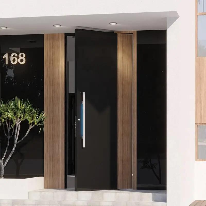 

Household Entrance Windproof and Rainproof Pivot Door Fashion Polished Aluminum Manual Silent Revolving Doors Safety Entry Doors
