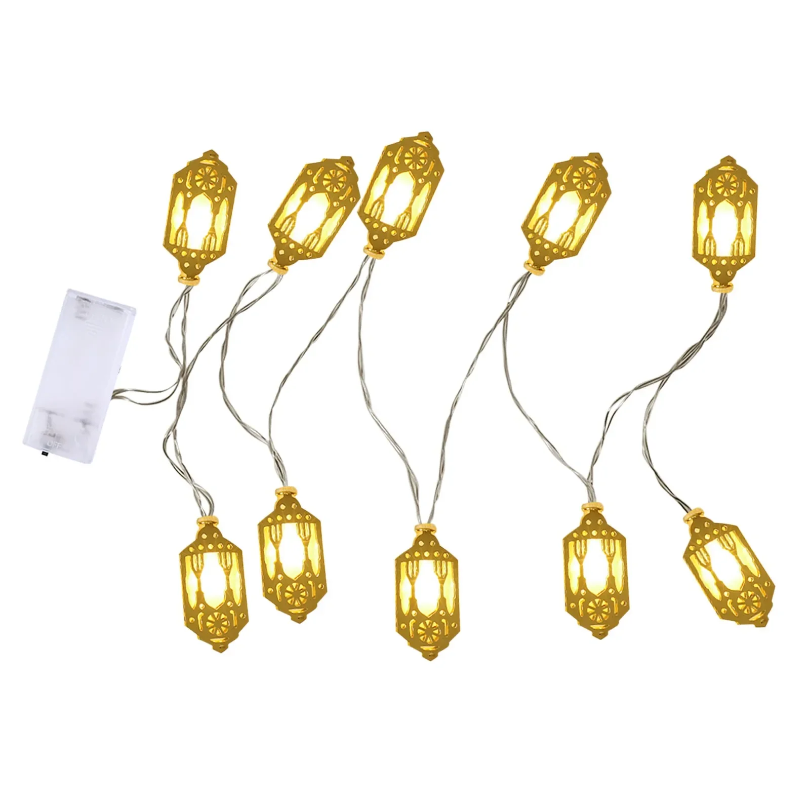 LED Moon Star Light String Eid Mubarak Ramadan Decor Home Kareem Al Adha Lantern Strings Lamp