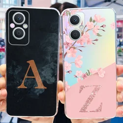 For Oppo Reno7 Z 5G Case Reno 8Z Luxury Letters Cover Clear Silicone Phone Case For Oppo Reno 8 Lite Reno8 Z Reno 7Z Soft Fundas