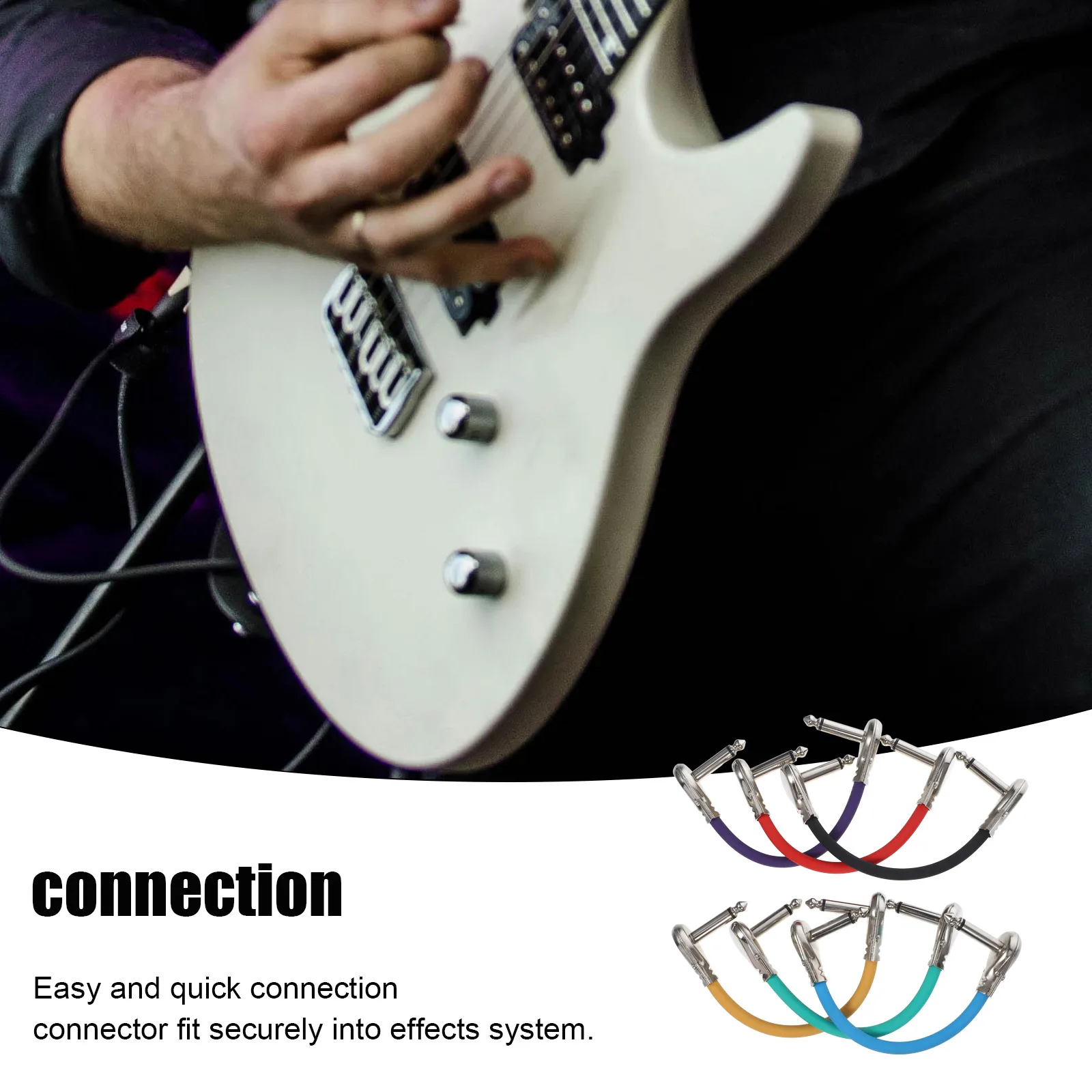 

6 Pcs Connector Cable Adapter Electric Guitar Pedal Distortion Effects Patch Cables