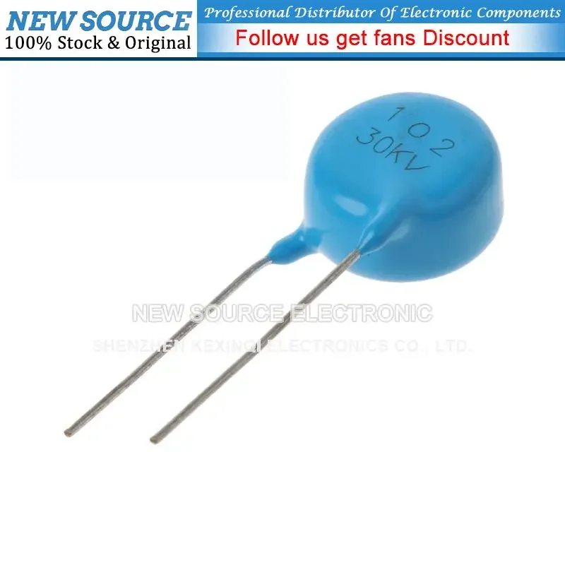 30KV 1000PF 102 High Voltage Ceramic Capacitor HV Tesla Ham Diameter 17mm thickness 10mm Pin 13mm