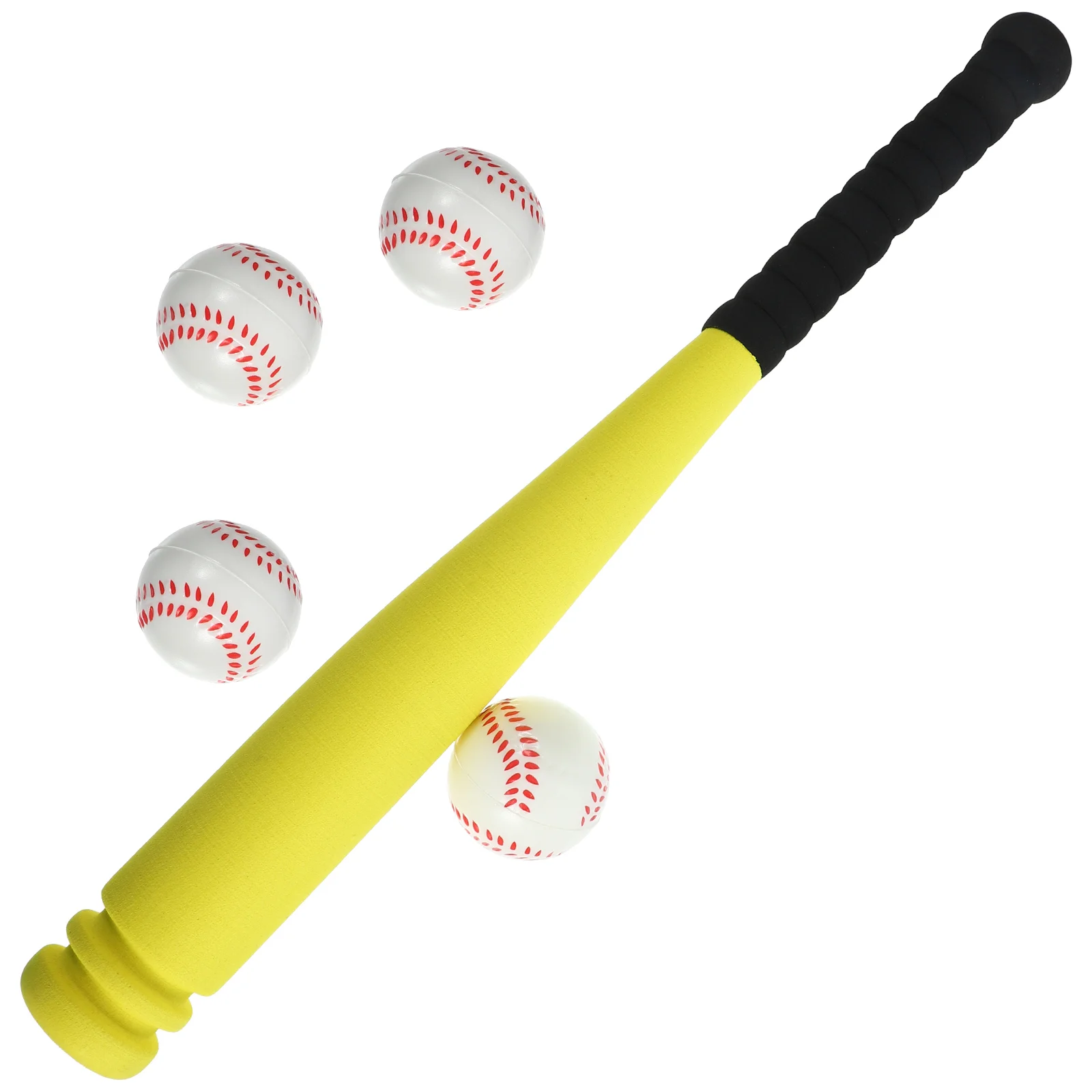 Children Baseball Bat Training Set Interesting Batting Tee Yellow Plastic Toy Pupils