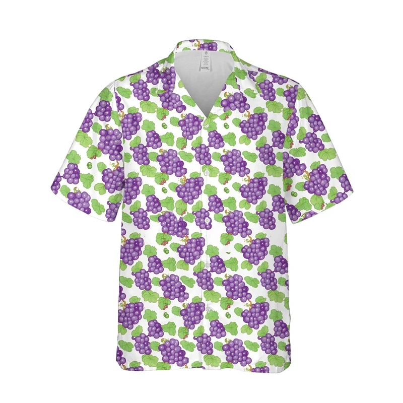 

Unisex Hawaiian Men Shirts Funny 3d Fruits Print Button Shirts Short Sleeves Hawaii Shirt Tops European Size 6xl High Quality