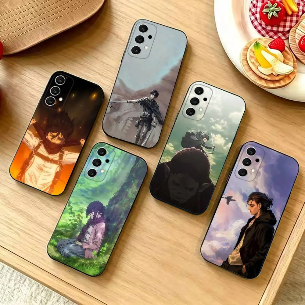 Anime Attack On Titan Phone Case For Samsung S24, S25 S22,S30,Note20,Ultra,Lite,Ultra,5G,Plus,FE, Shockproof, Slim, Black,Case