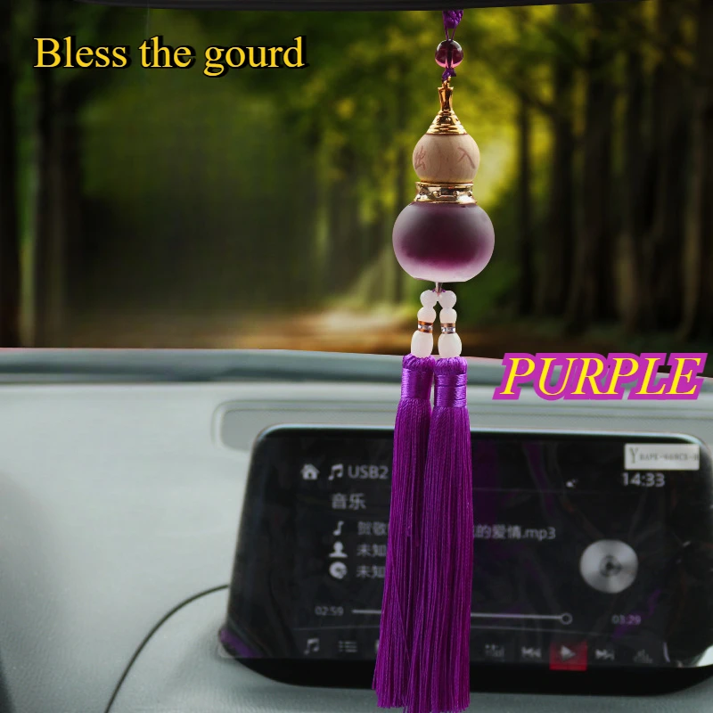 1pc Car'S Creative Pendant Gourd Shaped Empty Bottle Chinese Red Handmade Products Personalized Jewelry Rearview Mirror Pendant