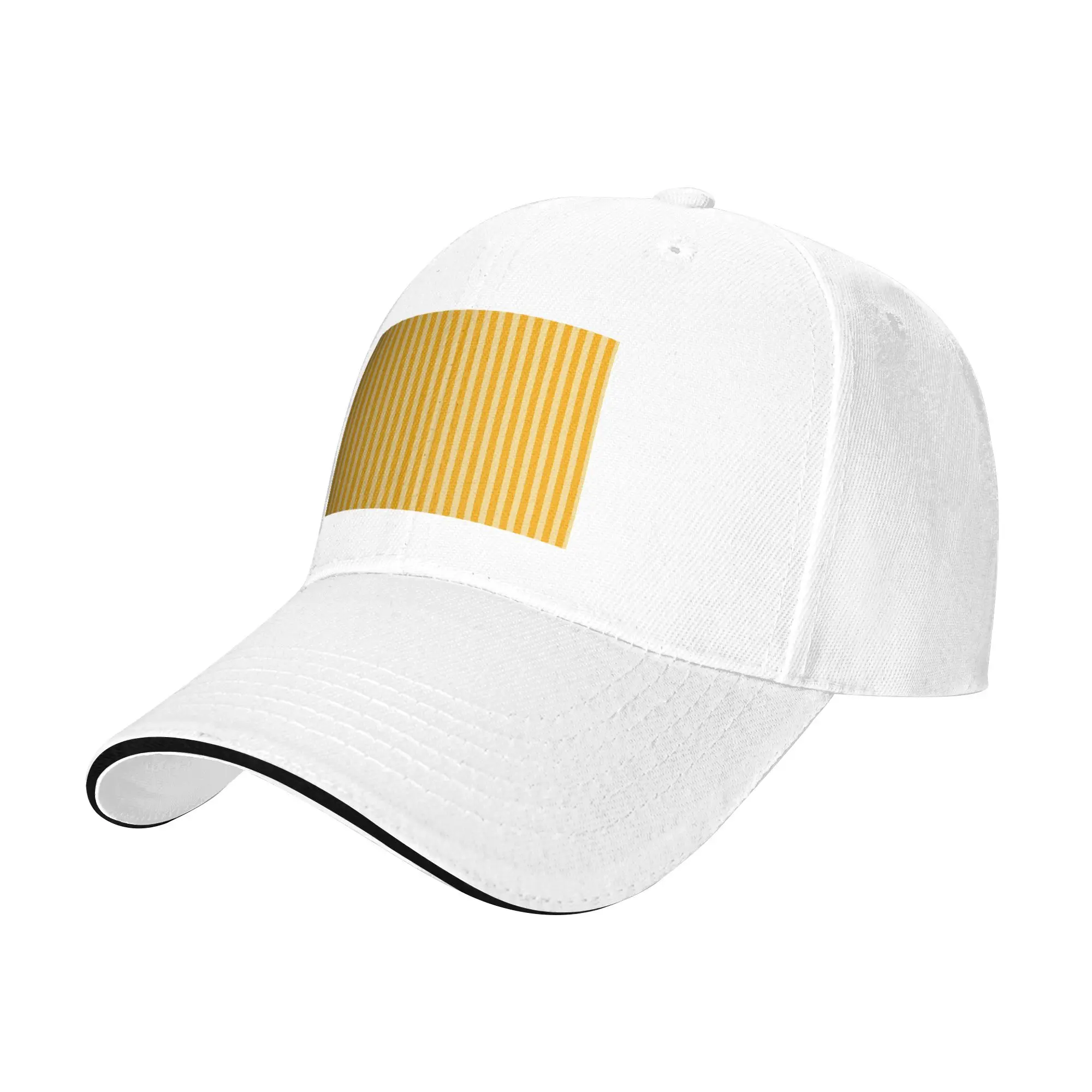 Striped Vertical 2 Yellow Cap Casual Baseball Caps Adjustable Hat Hip Hop Summer Unisex Baseball Hats Customizable