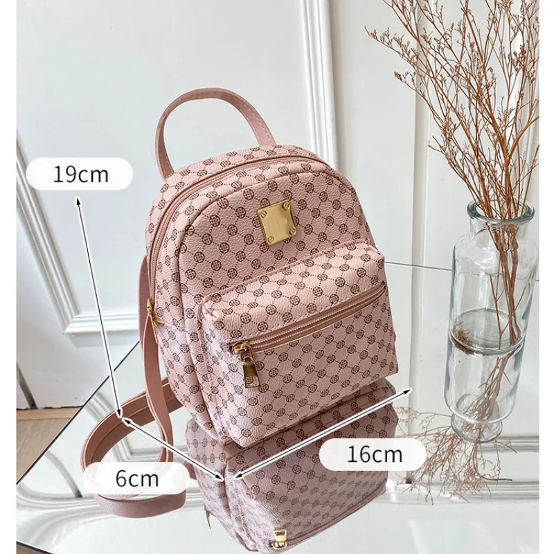 Fashion Casual Women Mini Backpack Luxury Pu Leather Small Bag School Girl Backpacks Korean Style Ladies Cute Travelling