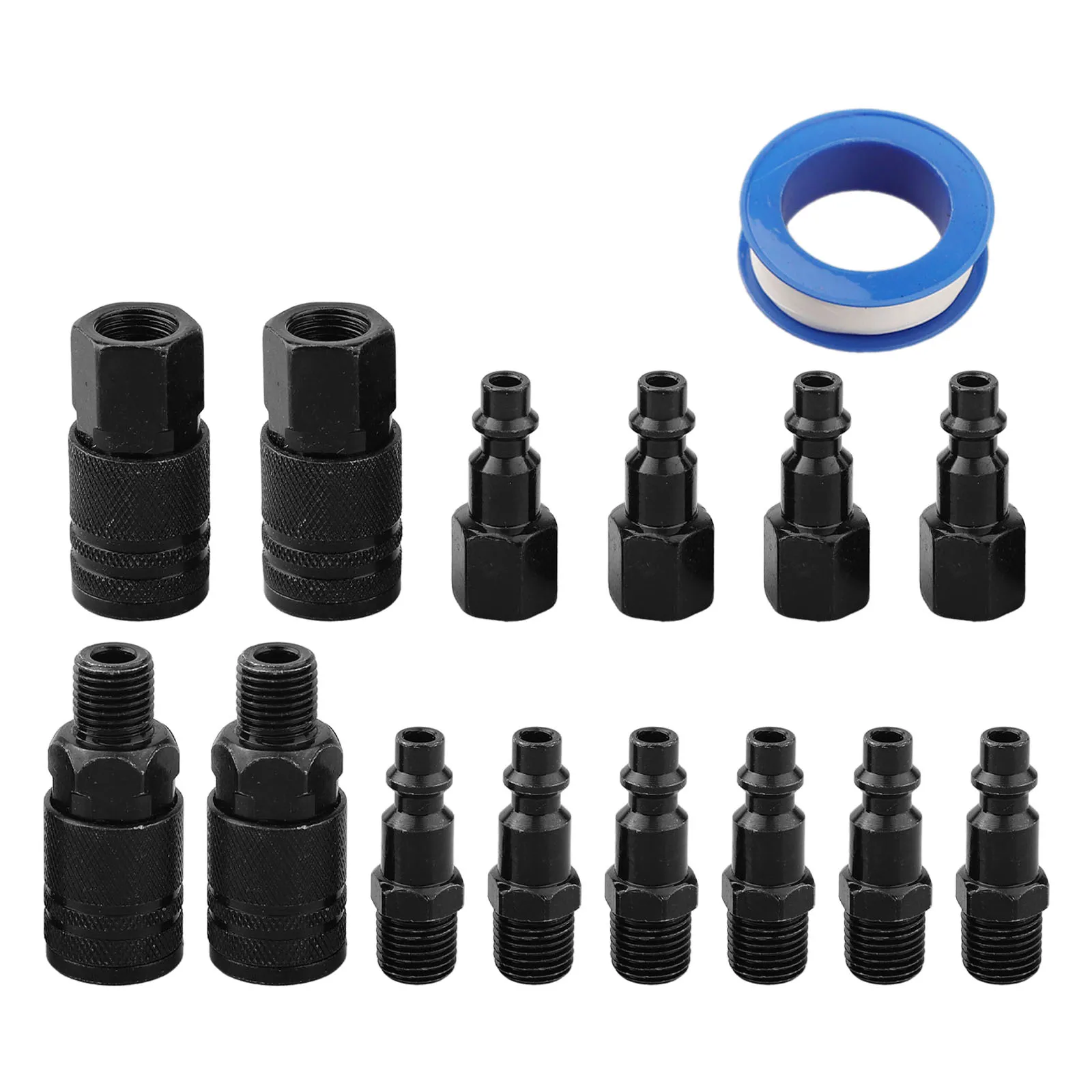 15 Piece Air Hose Fitting Kit Pressure Fittings 1 4 Inch Air Hose Fitting Kit 1 4 Inch Size 15-piece Set Pressure Resistant
