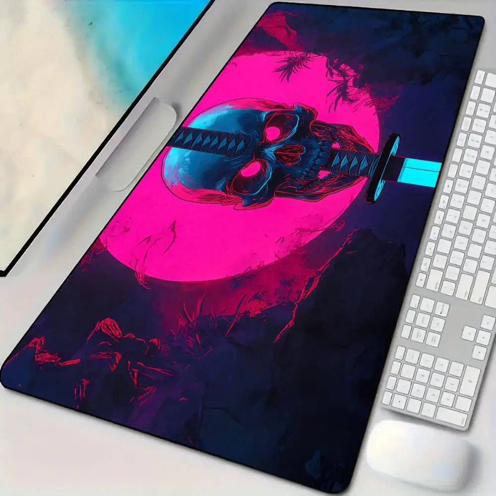 

Unique skull and samurai sword design Mouse Pad Desk Mat with Stitched Edge non-Slip rubber base pc accessories Gaming mat rug