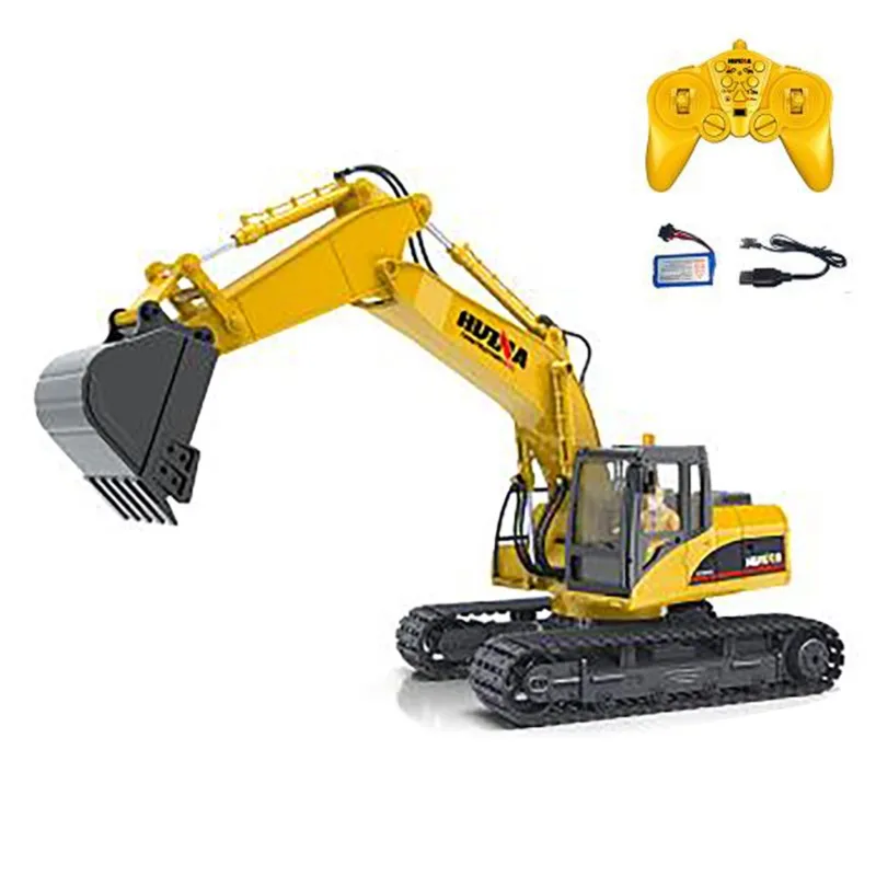 جديد 1535 HUINA 1/14 RC حفارة كهربائية التحكم عن بعد حفار 15CH 2.4G راديو الانتهاء من لعبة نموذج بطارية تأثيرات ضوئية الصوت