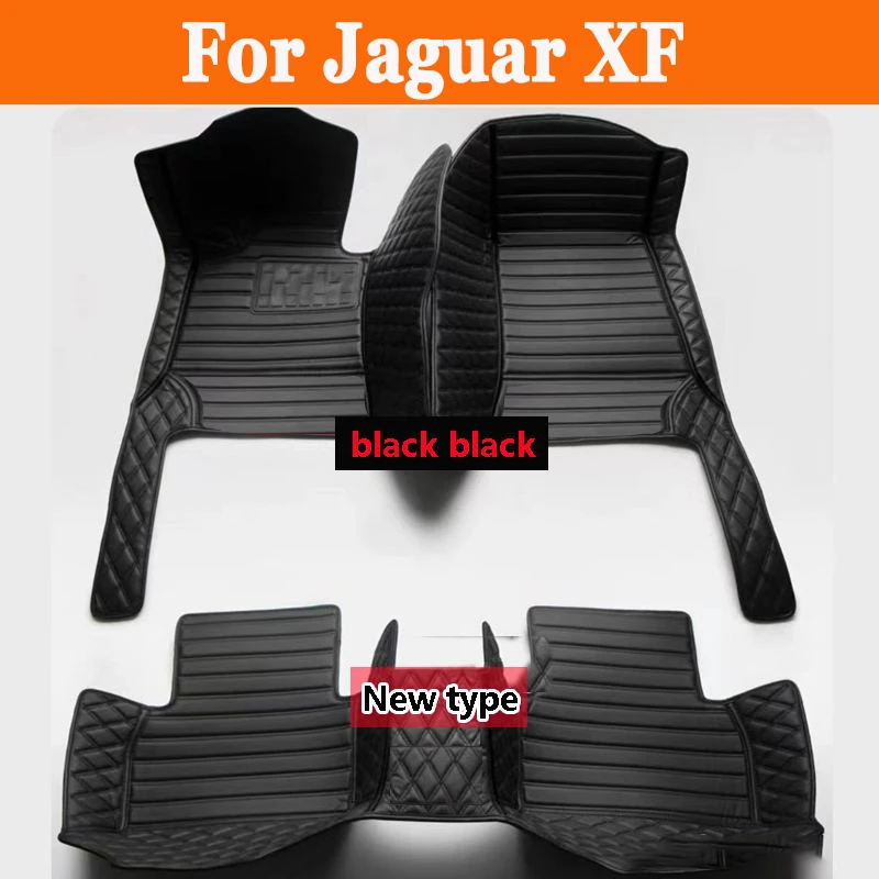 Car Floor Mats For Jaguar XF X260 2016~2022 Carpet Rugs Durable Leather Mat Anti Dirty Pads Auto Interior Parts Car Accessories