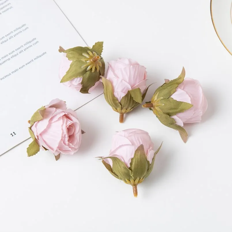 100PCS Seide Rosen Künstliche Blumen Weihnachten Dekoration für Home Hochzeit Braut Zubehör Freiheit Scrapbooking Gefälschte Pflanzen – Detail 4