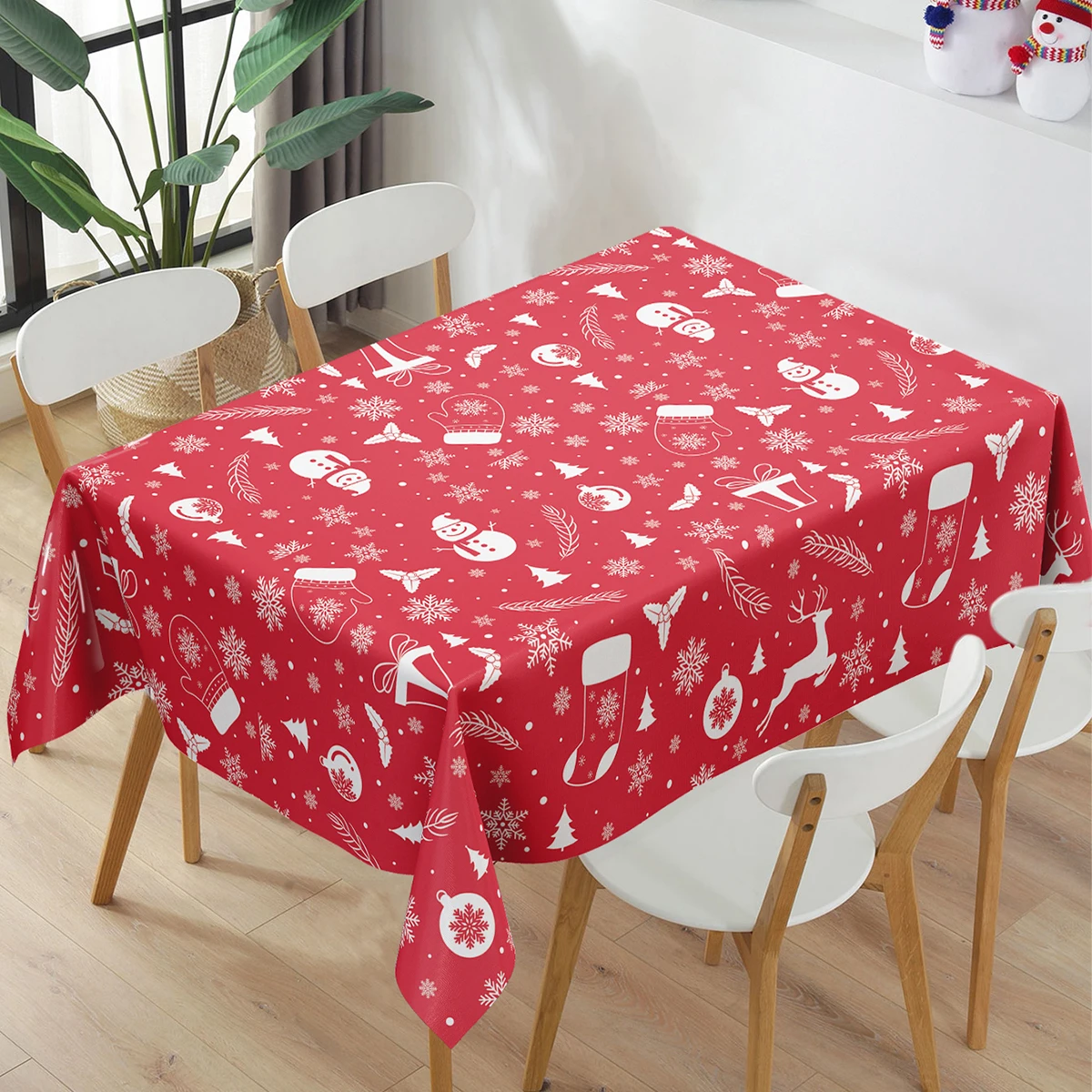 Christmas Snowman Tablecloth Merry Christmas Decoration for Home 2024 Tablecloth Xmas Ornaments Navidad Natal New Year Gift 2025 image 2