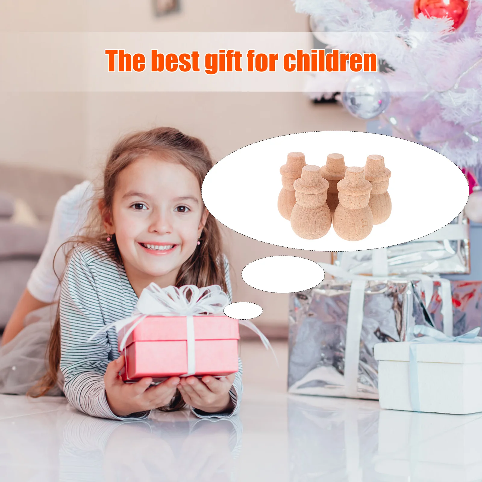 

5Pcs DIY Unfinished Wood Peg Puppets Hand Painted Crafts for Imaginative Play Creative Wooden Figures Unfinished Wood