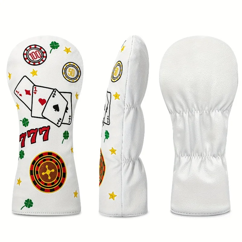 777 Poker Theme Golf Club Head Cover - Durable Protective Cover, Golf Accessories, Dustproof and Durable, Protective Cover image 2